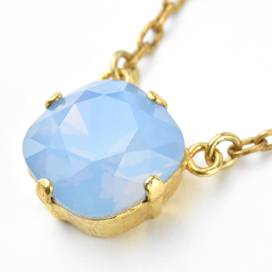 Crystal Solitaire Necklace in Gold Tone - Goldmakers Fine Jewelry