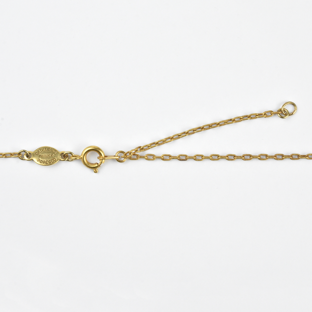 Crystal Solitaire Necklace in Gold Tone - Goldmakers Fine Jewelry