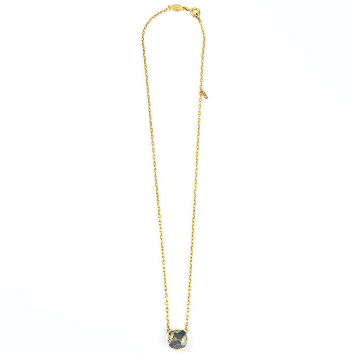 Crystal Solitaire Necklace in Gold Tone - Goldmakers Fine Jewelry