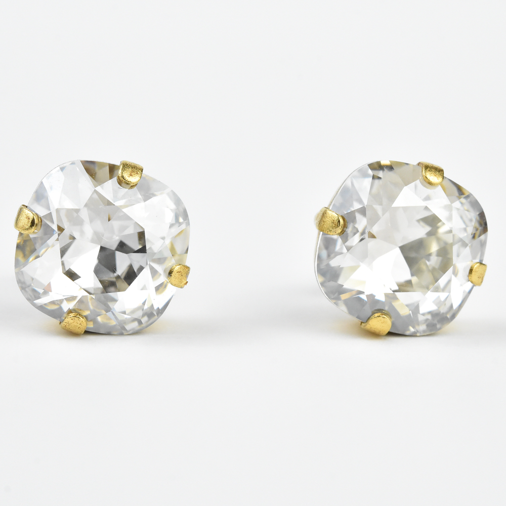 Crystal Studs in Gold - Goldmakers Fine Jewelry
