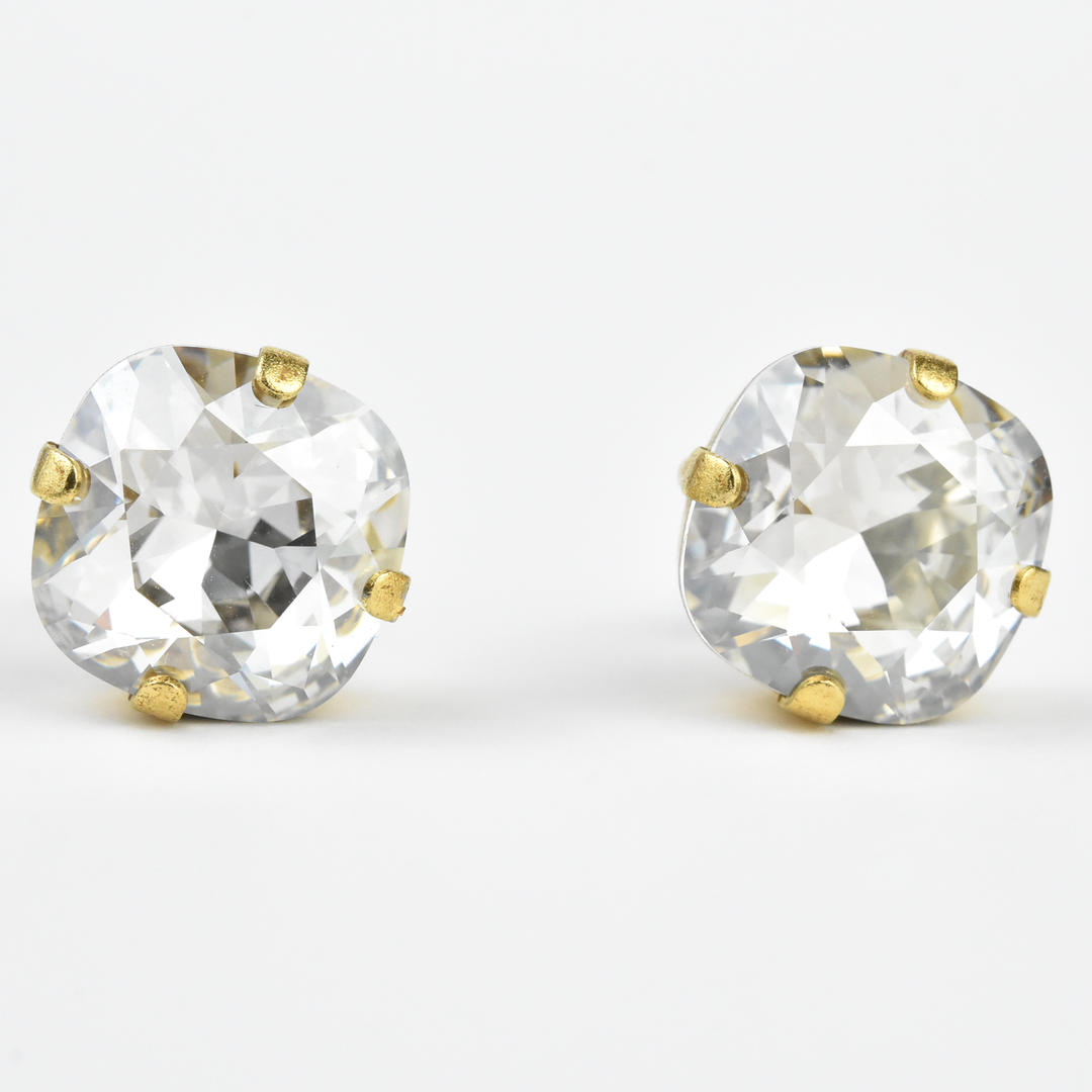 Crystal Studs in Gold - Goldmakers Fine Jewelry