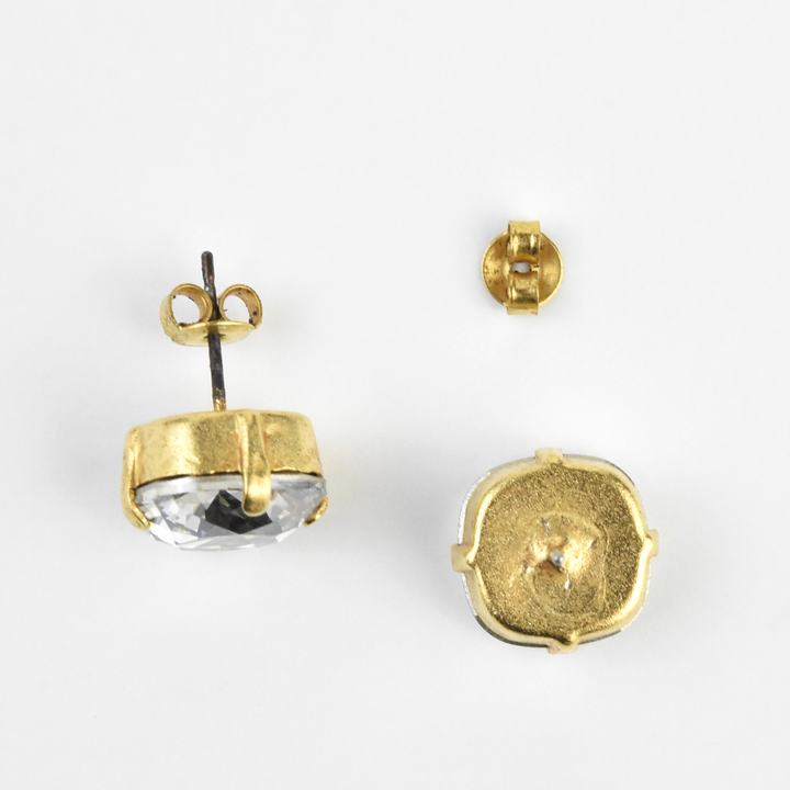 Crystal Studs in Gold - Goldmakers Fine Jewelry