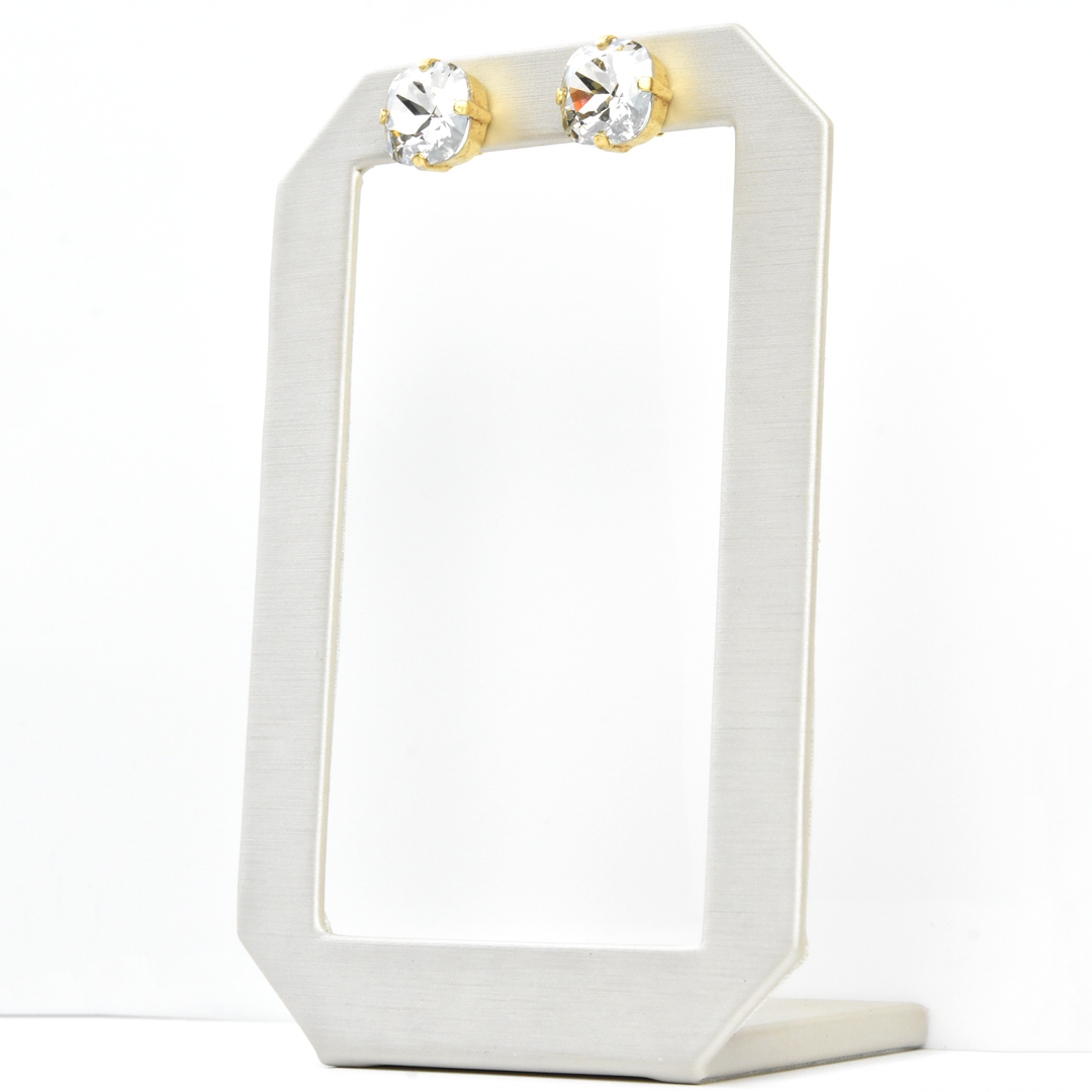 Crystal Studs in Gold - Goldmakers Fine Jewelry