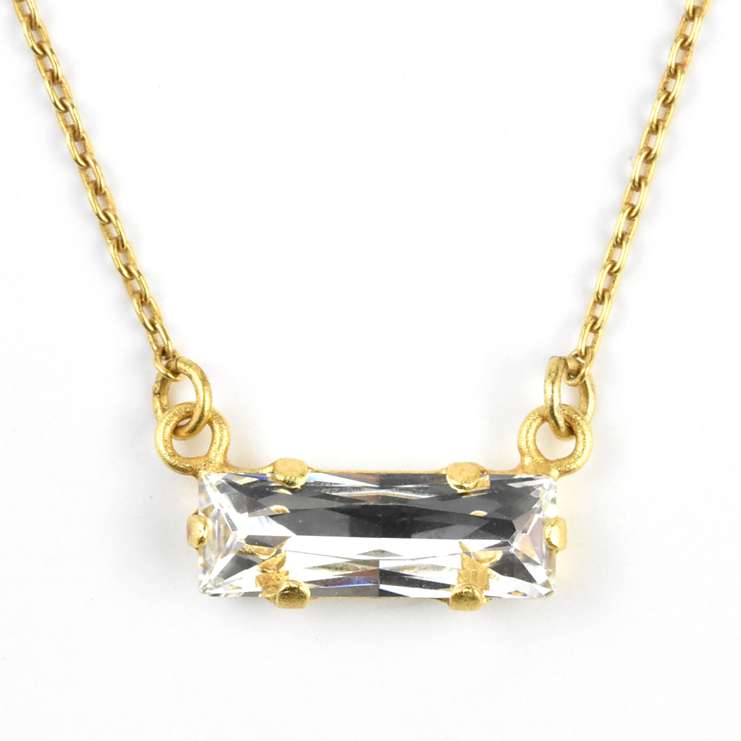 East West Crystal Necklace - Goldmakers Fine Jewelry