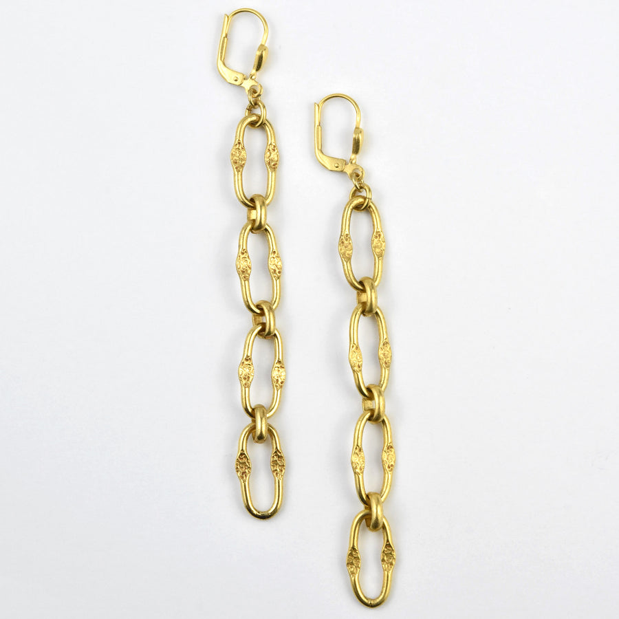 Fancy Chain Link Earrings - Goldmakers Fine Jewelry