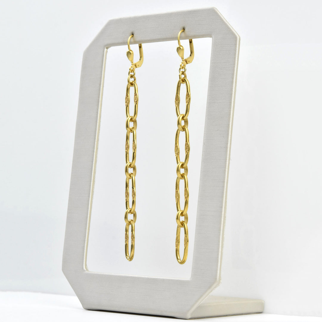 Fancy Chain Link Earrings - Goldmakers Fine Jewelry