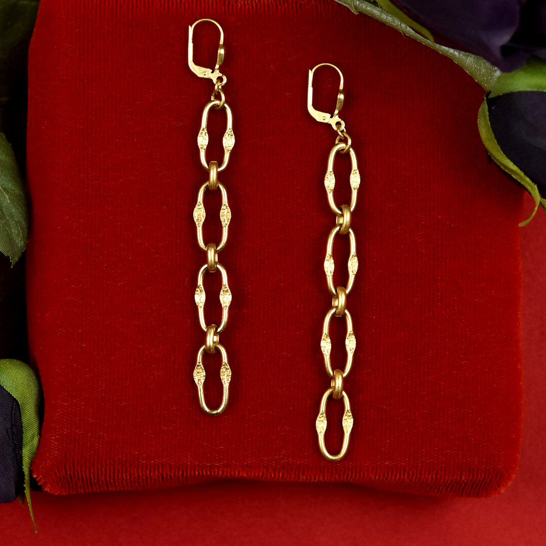 Fancy Chain Link Earrings - Goldmakers Fine Jewelry