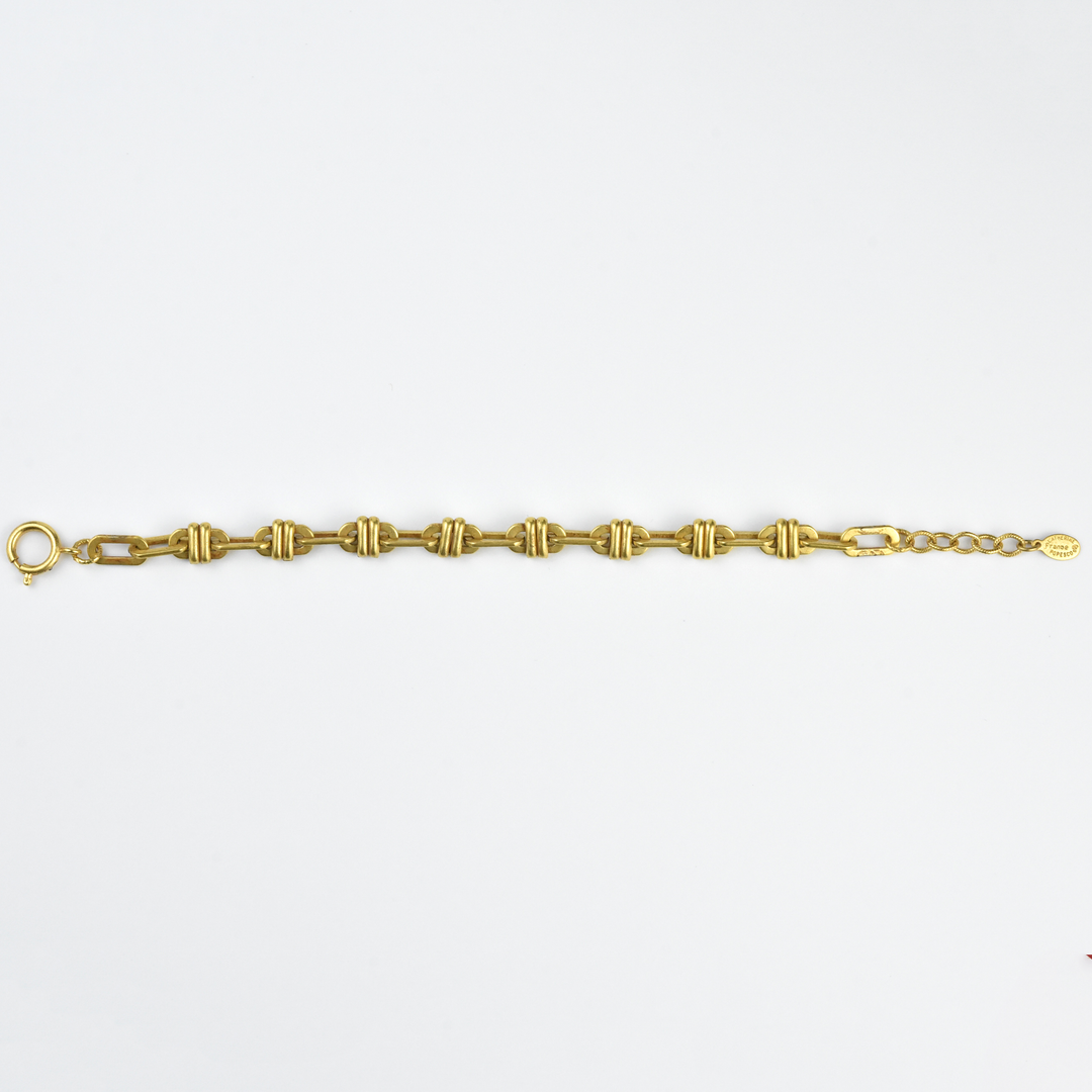 Gold Tone Fancy Link Bracelet - Goldmakers Fine Jewelry