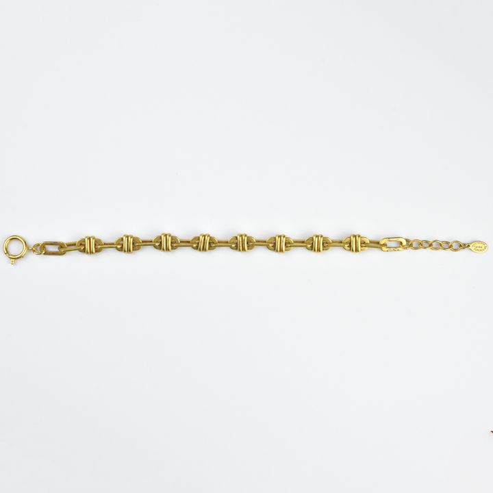 Gold Tone Fancy Link Bracelet - Goldmakers Fine Jewelry