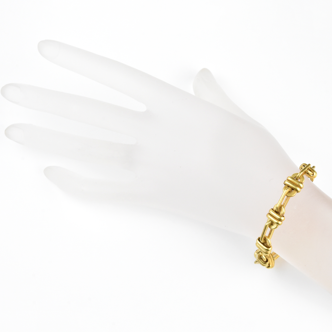 Gold Tone Fancy Link Bracelet - Goldmakers Fine Jewelry