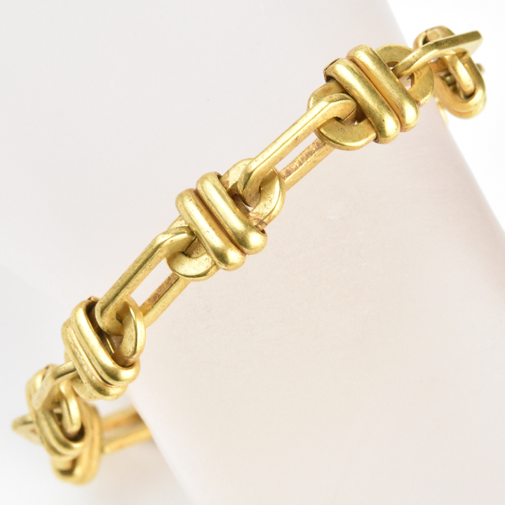 Gold Tone Fancy Link Bracelet - Goldmakers Fine Jewelry