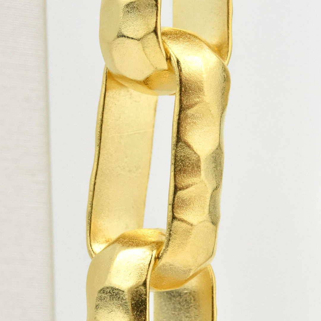 Hammered Chain Link Earrings - Goldmakers Fine Jewelry