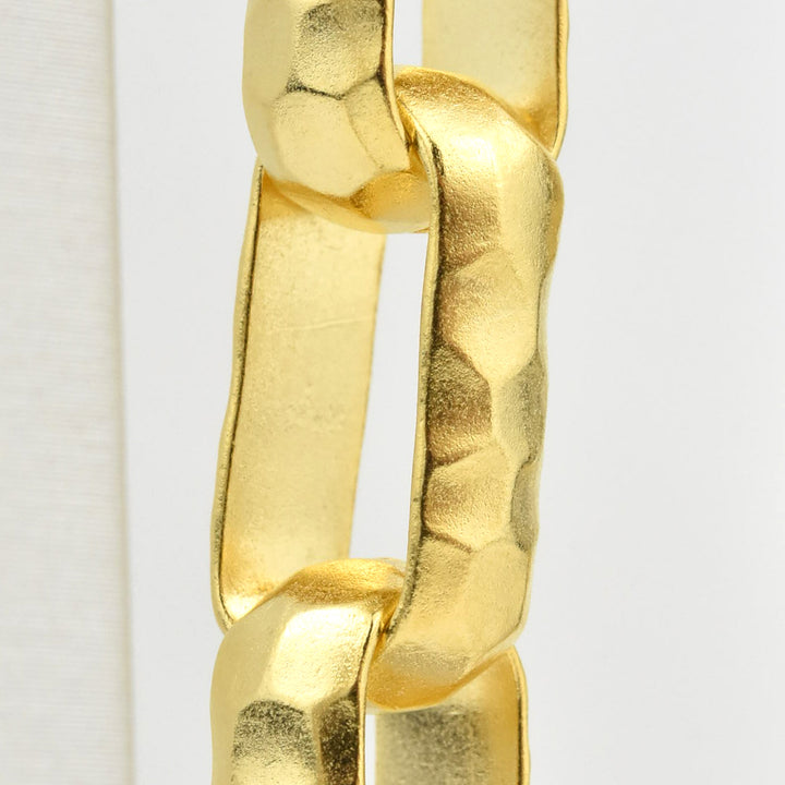 Hammered Chain Link Earrings - Goldmakers Fine Jewelry