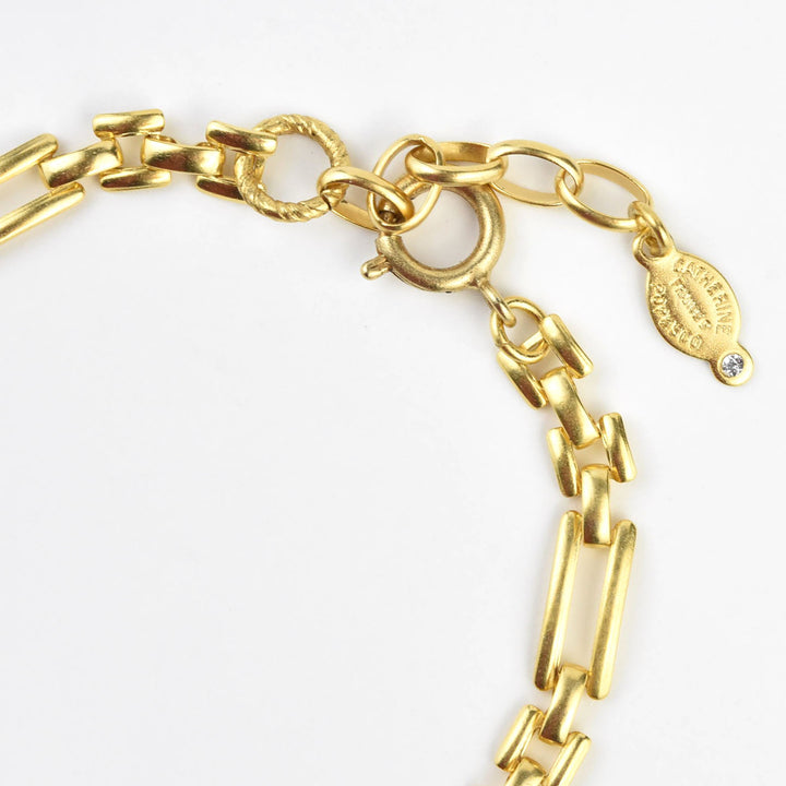 Link Bracelet with Emerald Cut Crystal - Goldmakers Fine Jewelry