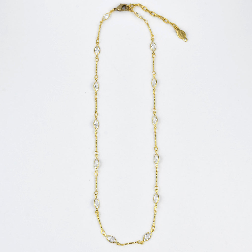 Marquise Crystal Layering Necklace - Goldmakers Fine Jewelry