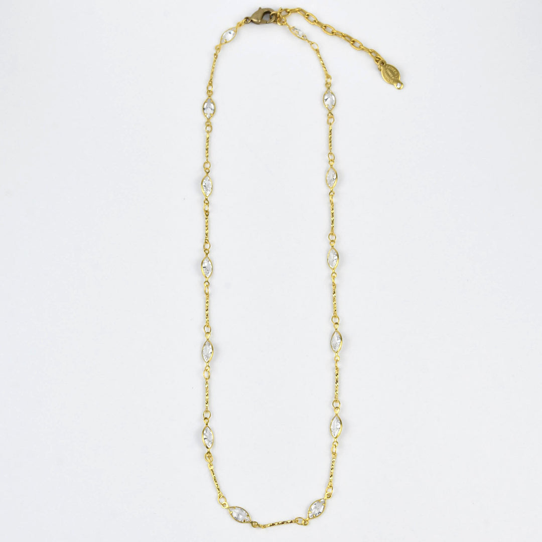Marquise Crystal Layering Necklace - Goldmakers Fine Jewelry