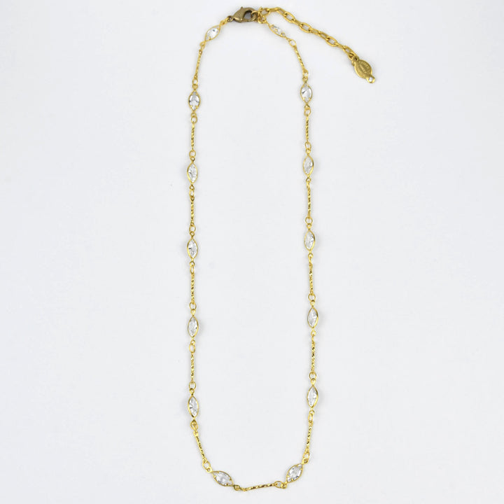Marquise Crystal Layering Necklace - Goldmakers Fine Jewelry