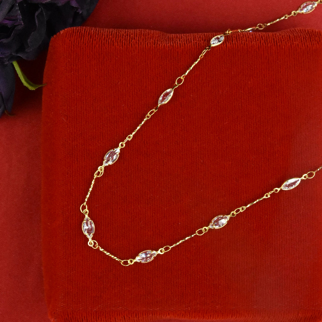 Marquise Crystal Layering Necklace - Goldmakers Fine Jewelry