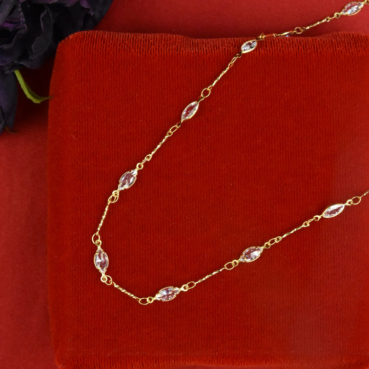 Marquise Crystal Layering Necklace - Goldmakers Fine Jewelry
