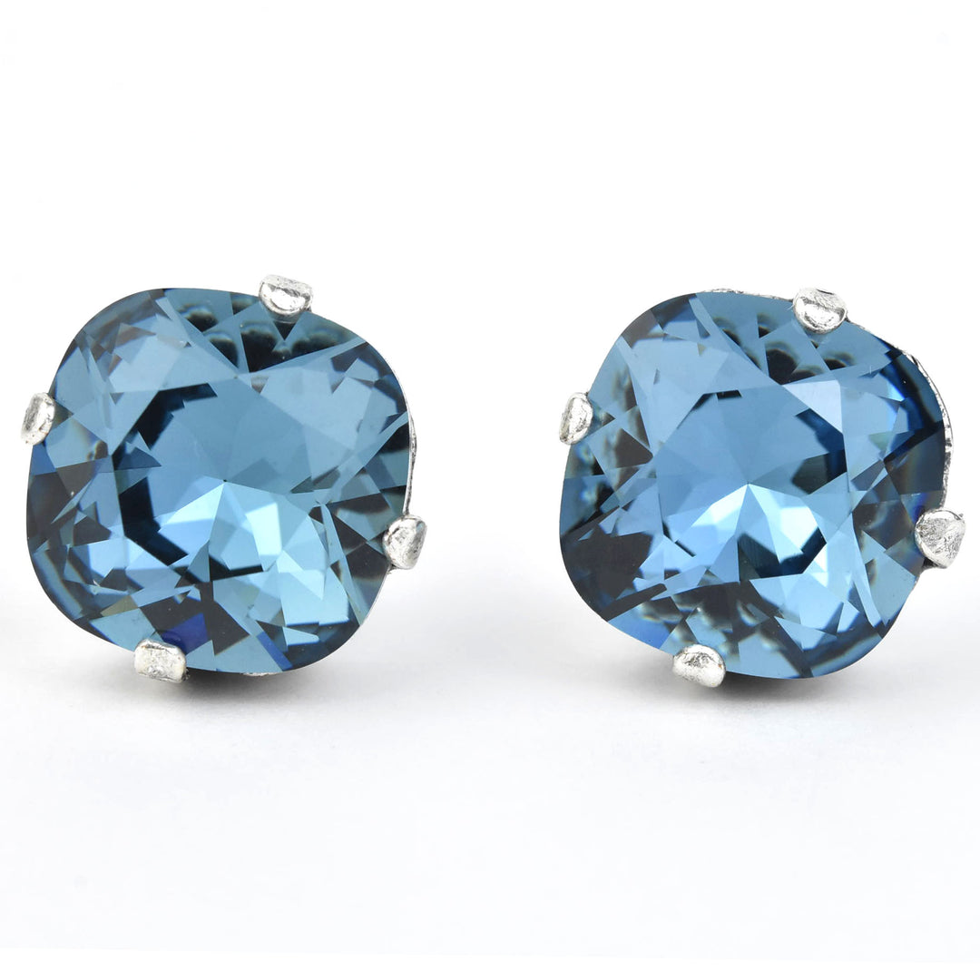 Classic Crystal Studs in Silver Plate - Goldmakers Fine Jewelry