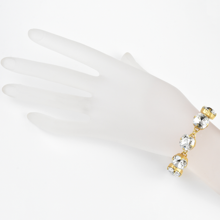 Oversize Crystal Bracelet in Gold - Goldmakers Fine Jewelry