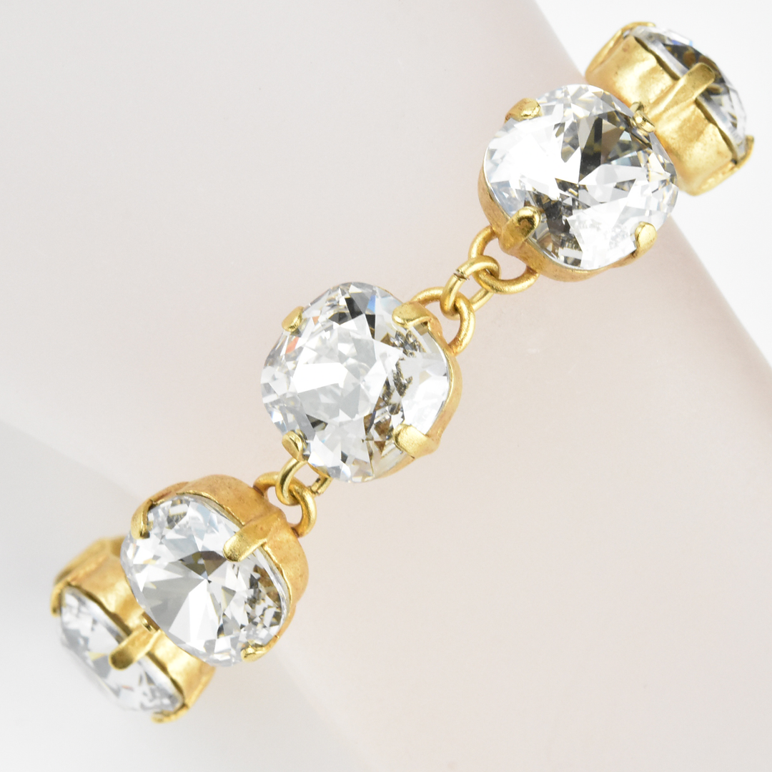 Oversize Crystal Bracelet in Gold - Goldmakers Fine Jewelry