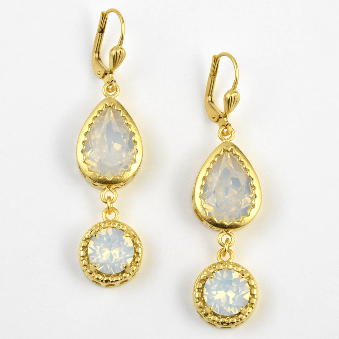 Pear-cut Crystal Drop Earrings - Goldmakers Fine Jewelry