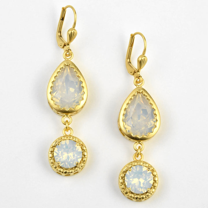 Pear-cut Crystal Drop Earrings - Goldmakers Fine Jewelry
