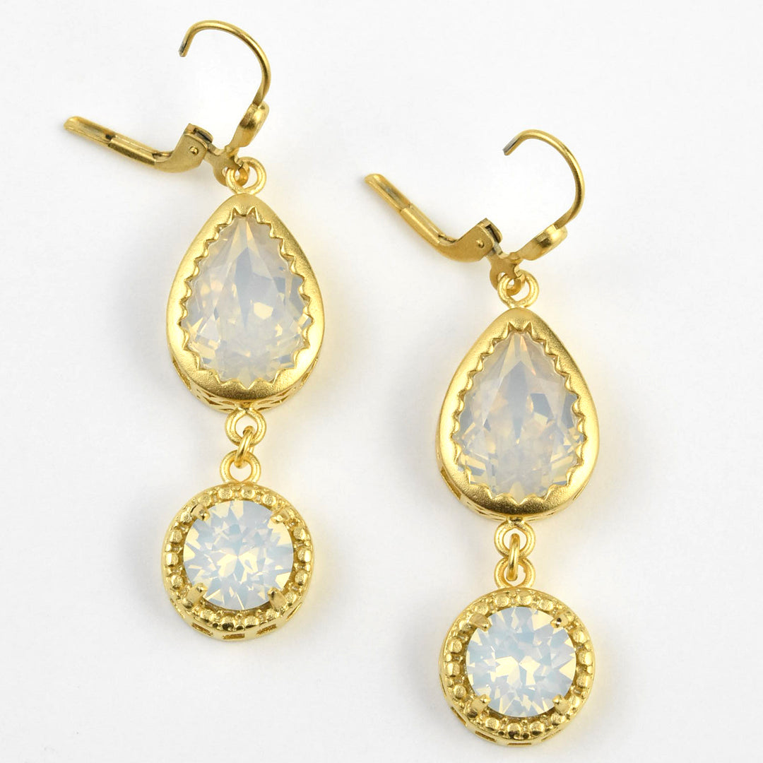 Pear-cut Crystal Drop Earrings - Goldmakers Fine Jewelry