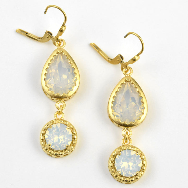 Pear-cut Crystal Drop Earrings - Goldmakers Fine Jewelry