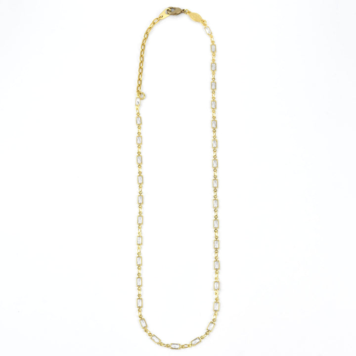 Rectangular Crystal Layering Necklace - Goldmakers Fine Jewelry