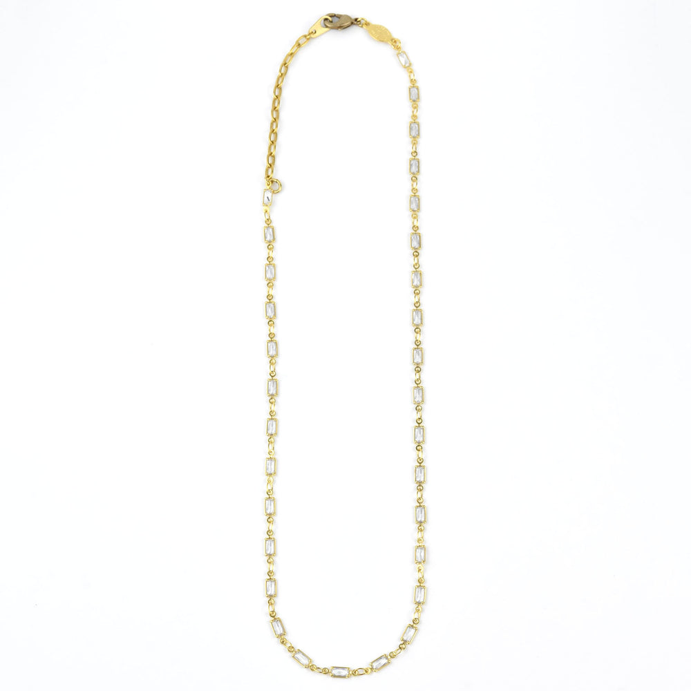 Rectangular Crystal Layering Necklace - Goldmakers Fine Jewelry
