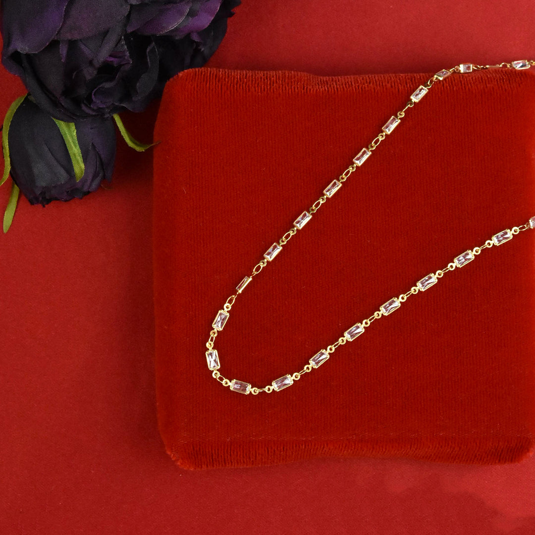 Rectangular Crystal Layering Necklace - Goldmakers Fine Jewelry