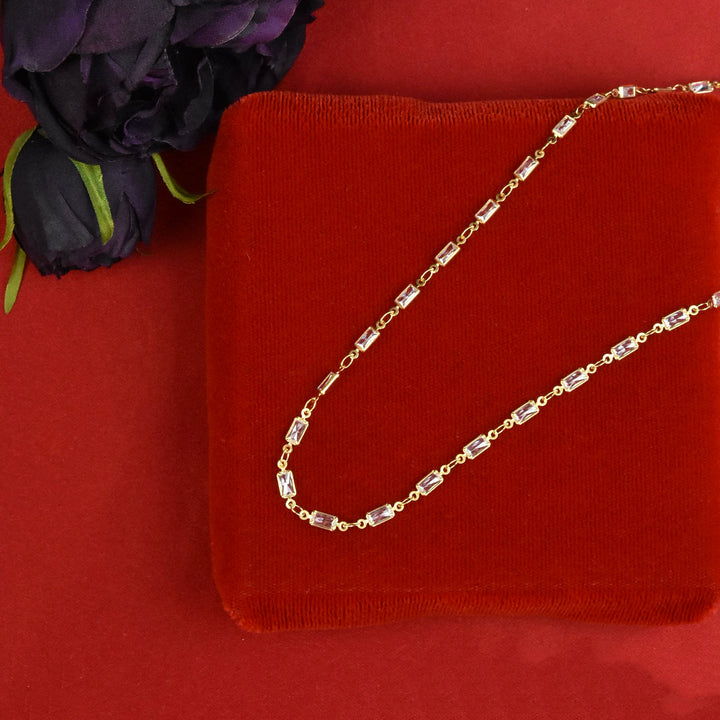 Rectangular Crystal Layering Necklace - Goldmakers Fine Jewelry