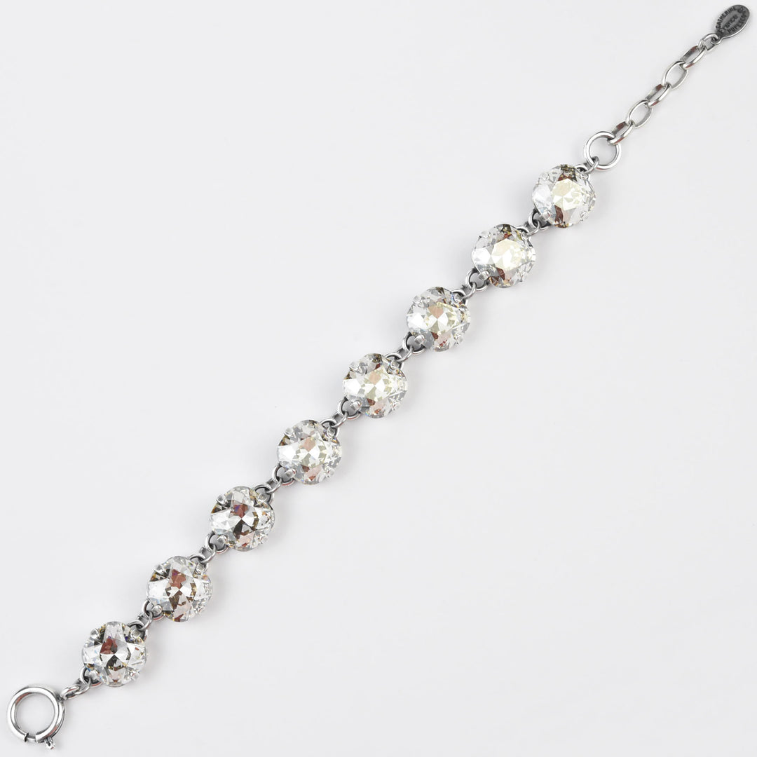 Oversize Crystal Bracelet in Silver Plate - Goldmakers Fine Jewelry