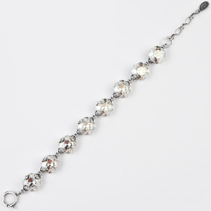 Oversize Crystal Bracelet in Silver Plate - Goldmakers Fine Jewelry