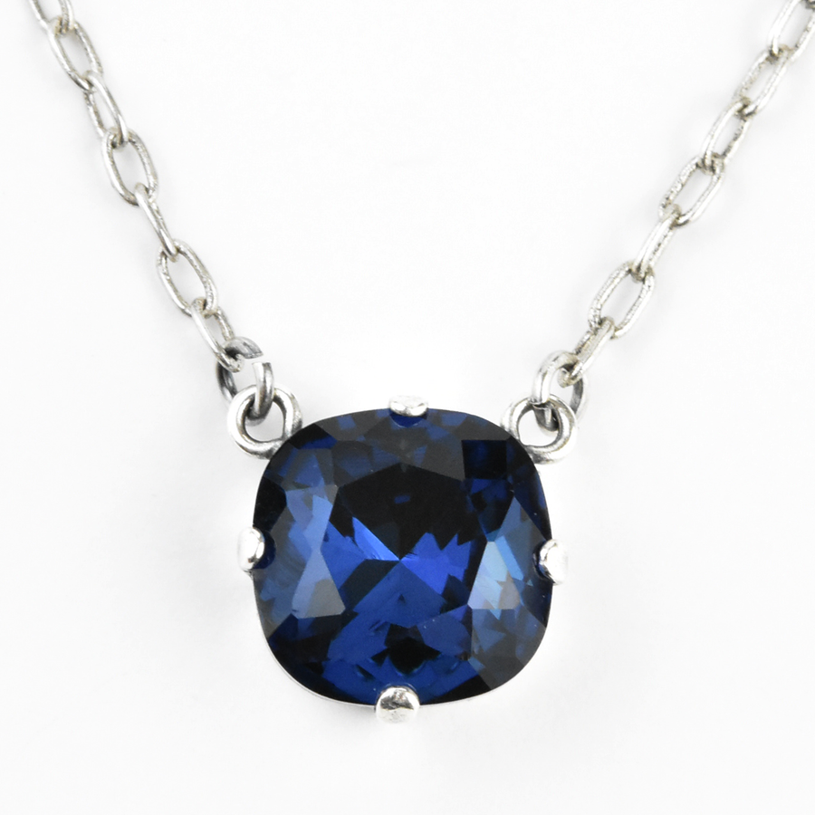 Crystal Solitaire Necklace in Silver Tone - Goldmakers Fine Jewelry