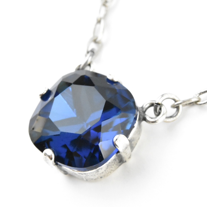 Crystal Solitaire Necklace in Silver Tone - Goldmakers Fine Jewelry