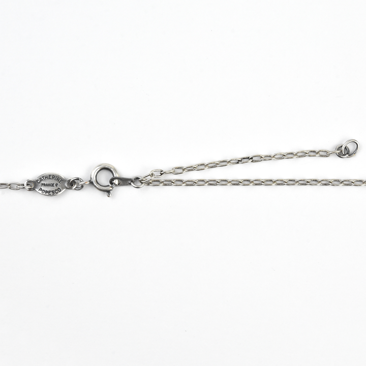 Crystal Solitaire Necklace in Silver Tone - Goldmakers Fine Jewelry