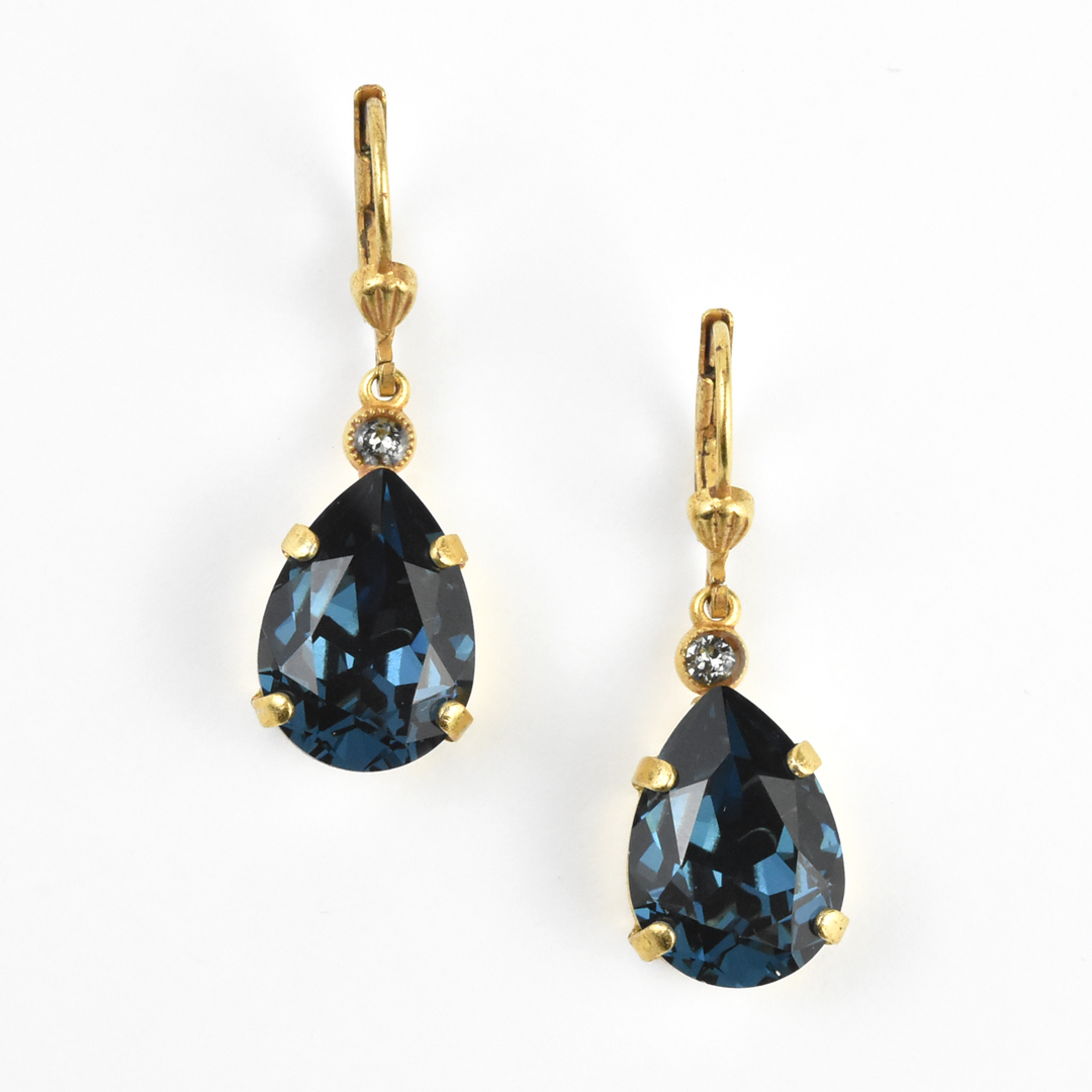 Crystal Teardrop Earrings in Gold - Goldmakers Fine Jewelry