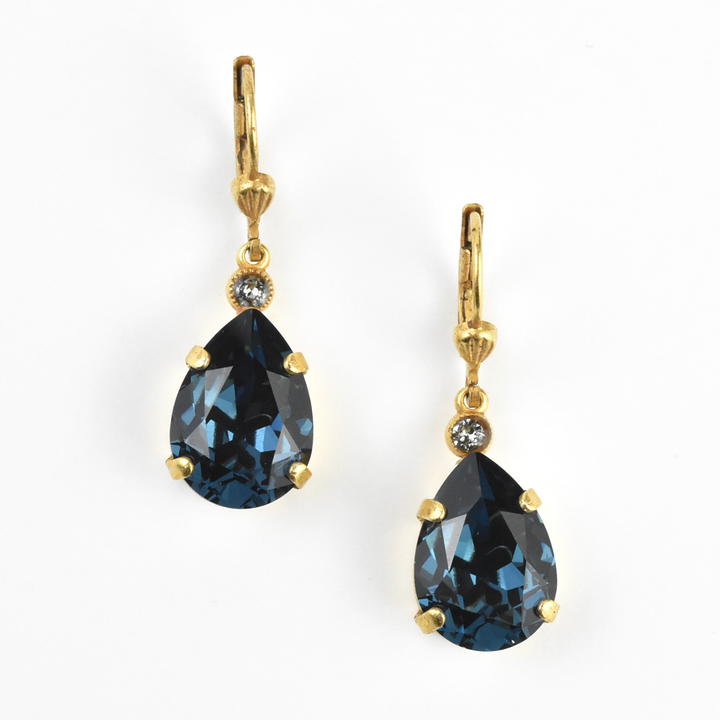 Crystal Teardrop Earrings in Gold - Goldmakers Fine Jewelry
