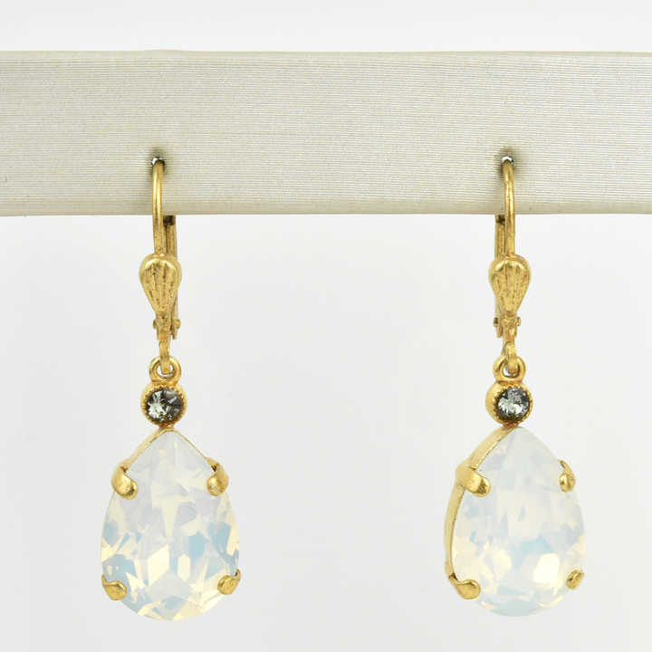 Crystal Teardrop Earrings in Gold - Goldmakers Fine Jewelry