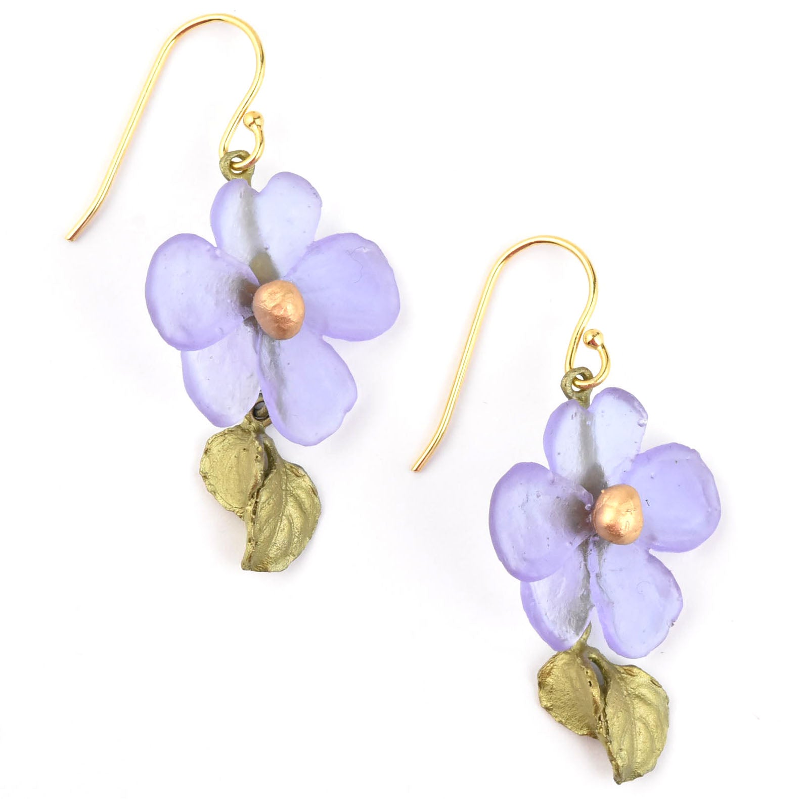 lavender flower earrings Lavender Impatiens Earrings