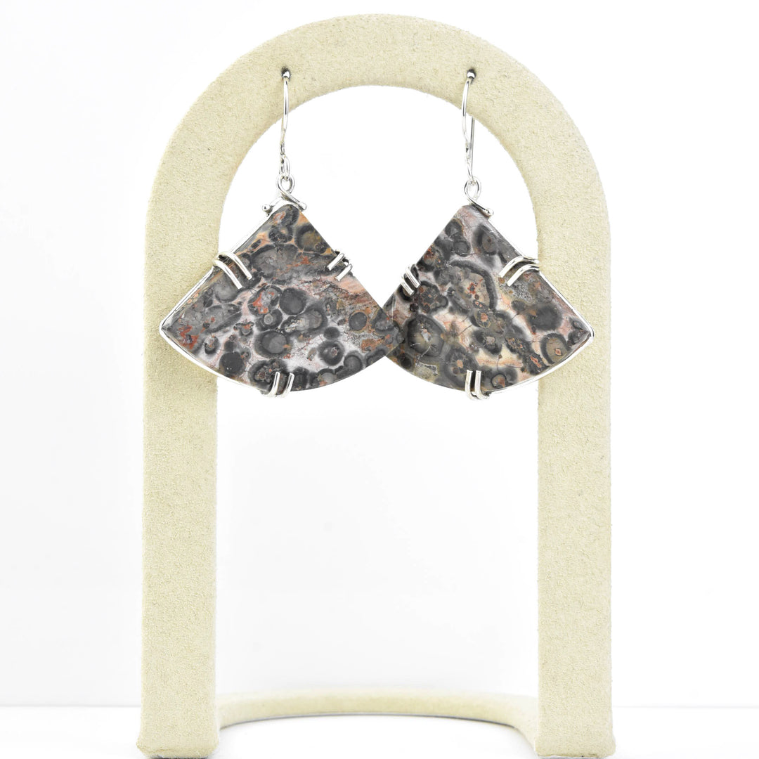 Trinity Earrings in Leopard Jasper