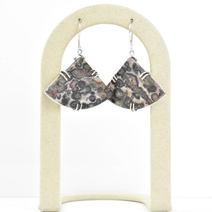 Trinity Earrings in Leopard Jasper