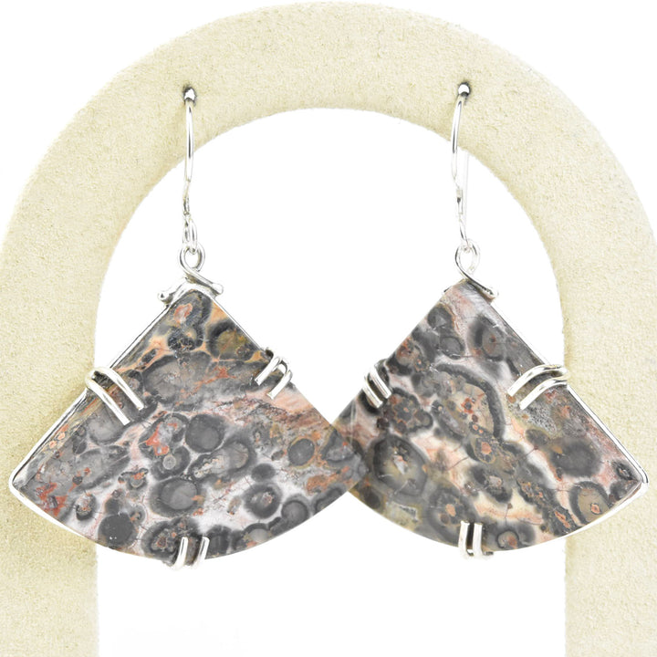 Trinity Earrings in Leopard Jasper