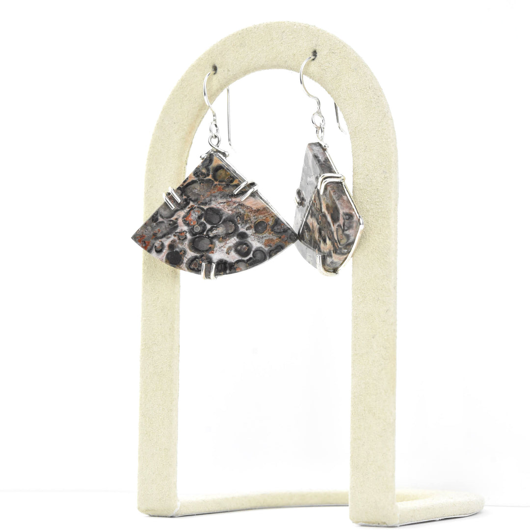 Trinity Earrings in Leopard Jasper