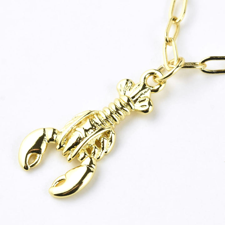 Lobster Necklace on Paperclip Chain - Goldmakers Fine Jewelry