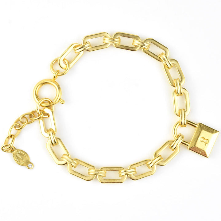 Gold Plated Padlock Bracelet - Goldmakers Fine Jewelry