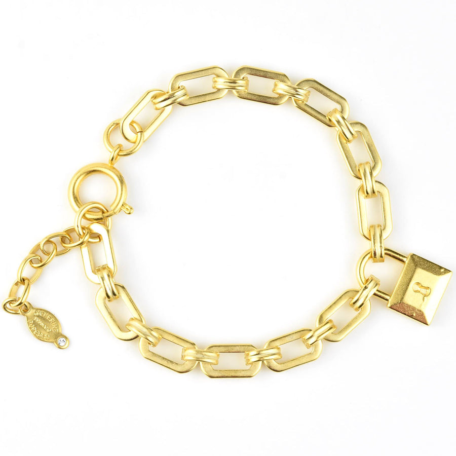 Gold Plated Padlock Bracelet - Goldmakers Fine Jewelry